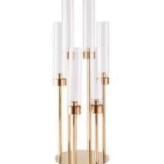 Elegant Gold Metal Candle Holder – Wedding & Home Décor